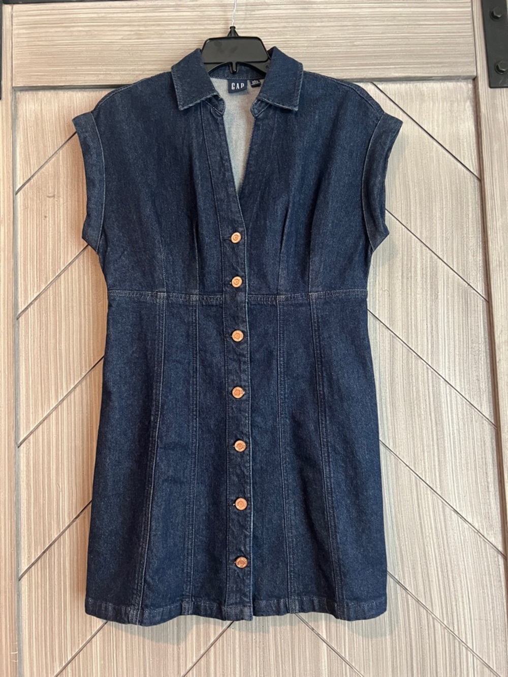 GAP Indigo Denim Button-Front Mini Dress small petite